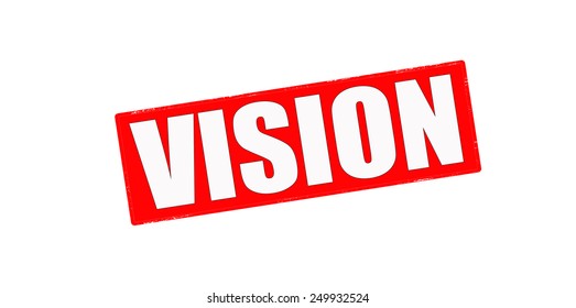 Stamp with word vision inside, vector illustration