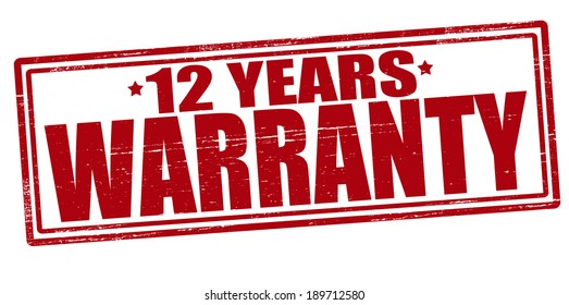Stamp with word warranty inside, vector illustration