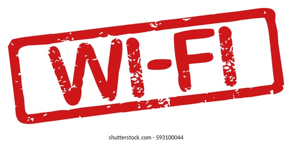 Stamp with word "wi-fi", grunge style, on white background