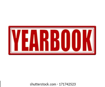 Stamp with word yearbook inside, vector illustration