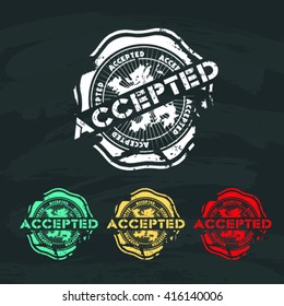 Stamp with words accepted vector illustration