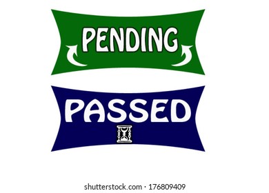 Stamp with words pending and passed inside,vector illustration