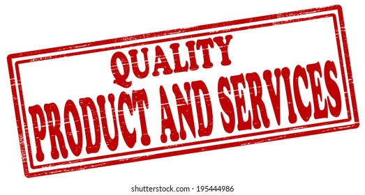 Stamp with words product and services inside, vector illustration