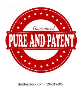 Stamp with words pure and patent inside, vector illustration