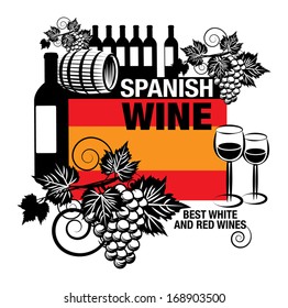 Stamp with words Spanish Wine, vector illustration