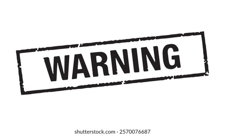 Stamp with the words "WARNING" on a white background.
