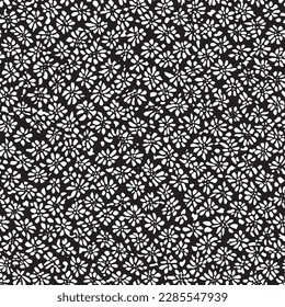 Stamped Batik floral seamless pattern. Vector illustration background