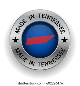 Stamped made in Tennessee. The symbol of the state. The Map Of Tennessee. Design element. On a white background. Vector illustration. Icon.