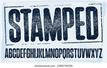Stamped Texture Font with a Rough and Worn Look