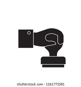 Stamping black vector concept icon. Stamping flat illustration, sign