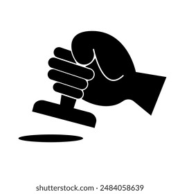 Icono de silueta de mano estampada. Vector.