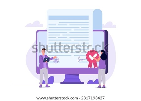 Stamping licensed icon. Certification license concept. Vector illustration.
