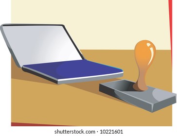 stamping seal and inkpad 	
