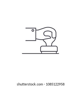 stamping vector line icon, sign, illustration on background, editable strokes