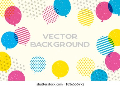 
Stamp-like colorful balloon background material