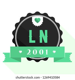 Stamp/logo with ribbon