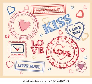 
stamps for cards for Valentine's Day