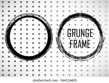  Stamps Collection. Banners. Vector Frames. circle for image. distress texture . Grunge Black and White borders isolated on the transparent background . Dirt effect . 