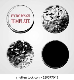 Stamps Collection. Grunge Circles, Banners, Insignias , Logos, Icons, Labels and Badges Set . Retro Frames for Emblems. Shapes with Texture.