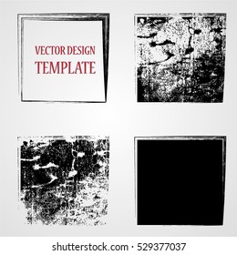 Stamps Collection. Grunge Rectangles, Banners, Insignias , Logos, Icons, Labels and Badges Set . Retro Frames for Emblems. Shapes with Texture.