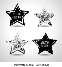 Stamps Collection. Grunge Squares, Banners, Insignias , Logos, Icons, Labels and Badges Set .  Retro Frames for Emblems. Isolated blank shapes with dirty, distressed scratched Texture.