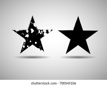 Stamps Collection. Grunge Stars, Banners, Insignias ,Frames , Logos, Icons, Labels and Badges Set .  Retro Frames for Emblems.Geometric Shapes with Texture. Transparent Background.