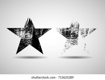 Stamps Collection. Grunge Stars, Banners, Insignias ,Frames , Logos, Icons, Labels and Badges Set .  Retro Frames for Emblems.Geometric Shapes with Texture. Transparent Background.