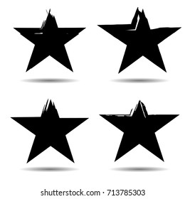 Stamps Collection. Grunge Stars, Banners, Insignias ,Frames , Logos, Icons, Labels and Badges Set .  Retro Frames for Emblems.Geometric Shapes with Texture. Transparent Background.