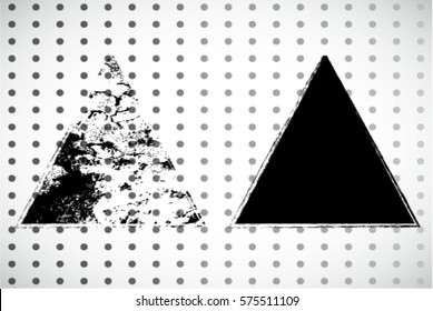 Stamps Collection. Grunge Triangles, Banners, Insignias ,Frames , Logos, Icons, Labels and Badges Set .  Retro Frames for Emblems.Geometric Shapes with Texture.