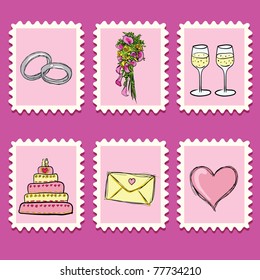 stamps collection - wedding set