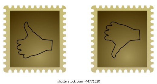 stamps with decision signs