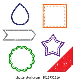 Stamps frames on white background.  Six stamps frames. Flat design. Vector illustration EPS10.