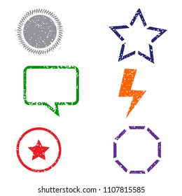 Stamps frames on white background. Six stamps frames. Flat design. Vector illustration EPS10.