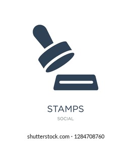 stamps icon vector on white background, stamps trendy filled icons from Social collection, stamps vector illustration
