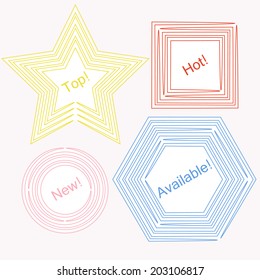 Stamps labels set, vector illustration.