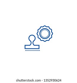 Stamps line icon concept. Stamps flat  vector symbol, sign, outline illustration.