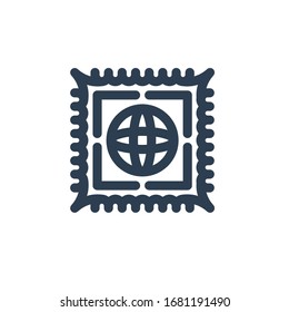 stamps mail icon outline blue