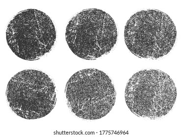 Stamps round circle frames vector icon shape set. Stamp grunge ink rubber labels sign collection. Isolated on white background.	
