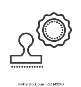 stamps vector line icon, sign, illustration on background, editable strokes