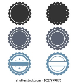 Stamps without text graphic icons set. Blank post stamps collection. Stamps circle form. Vector illustration