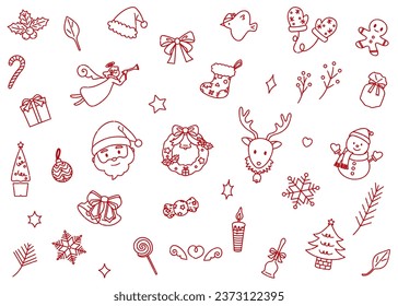 Decoraciones navideñas tipo sello, conjunto vectorial