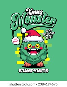 Stampynuts Funny Xmas Cartoon Illustration.