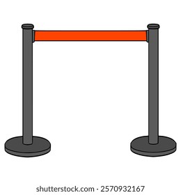 stanchion rope illustration hand drawn isolated vector