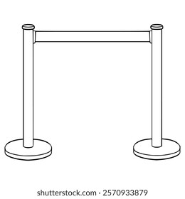stanchion rope illustration hand drawn outline vector