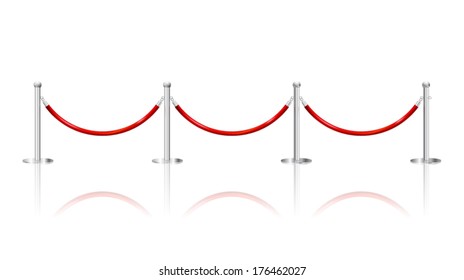 Stanchions Barrier Isolated On White 