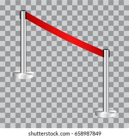 Stanchions barrier isolated on white, Red carpet fence, vector illustration