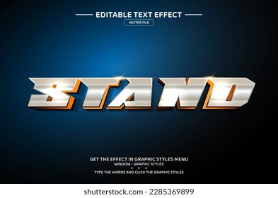 Stand 3D editable text effect template