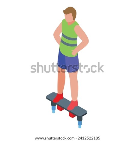 Stand action fly icon isometric vector. Escapade pursuit. Deep action