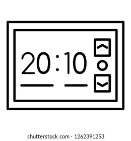 Stand alarm clock icon. Outline stand alarm clock vector icon for web design isolated on white background