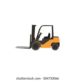 Stand alone Icon in flat style ( forklift )